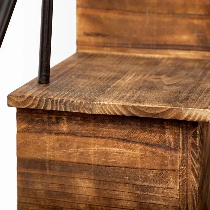 Metal/Solid Sheesham Wood Mounted Wall Shelf - Furnishiaa -  -